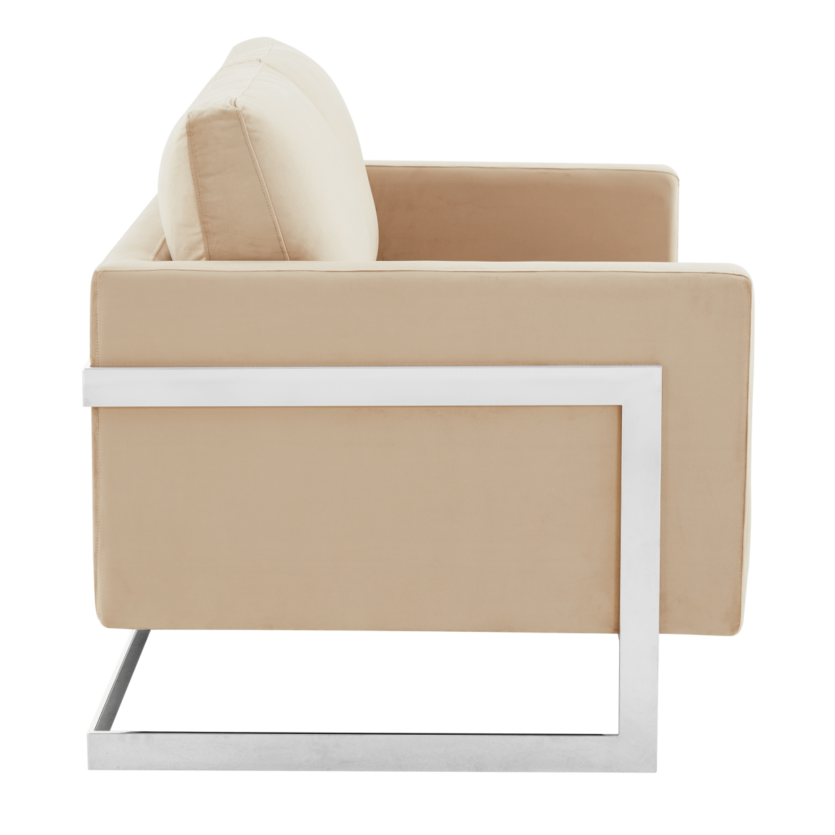 Lincoln Velvet/Leather Upholstered Loveseat with Gold/Black/Silver Steel Frame & Removable Cushions