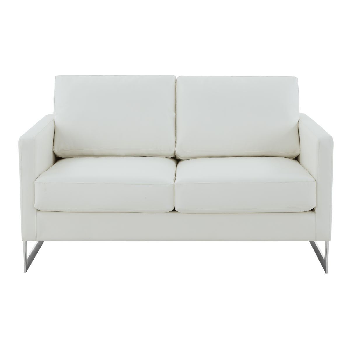 Lincoln Velvet/Leather Upholstered Loveseat with Gold/Black/Silver Steel Frame & Removable Cushions