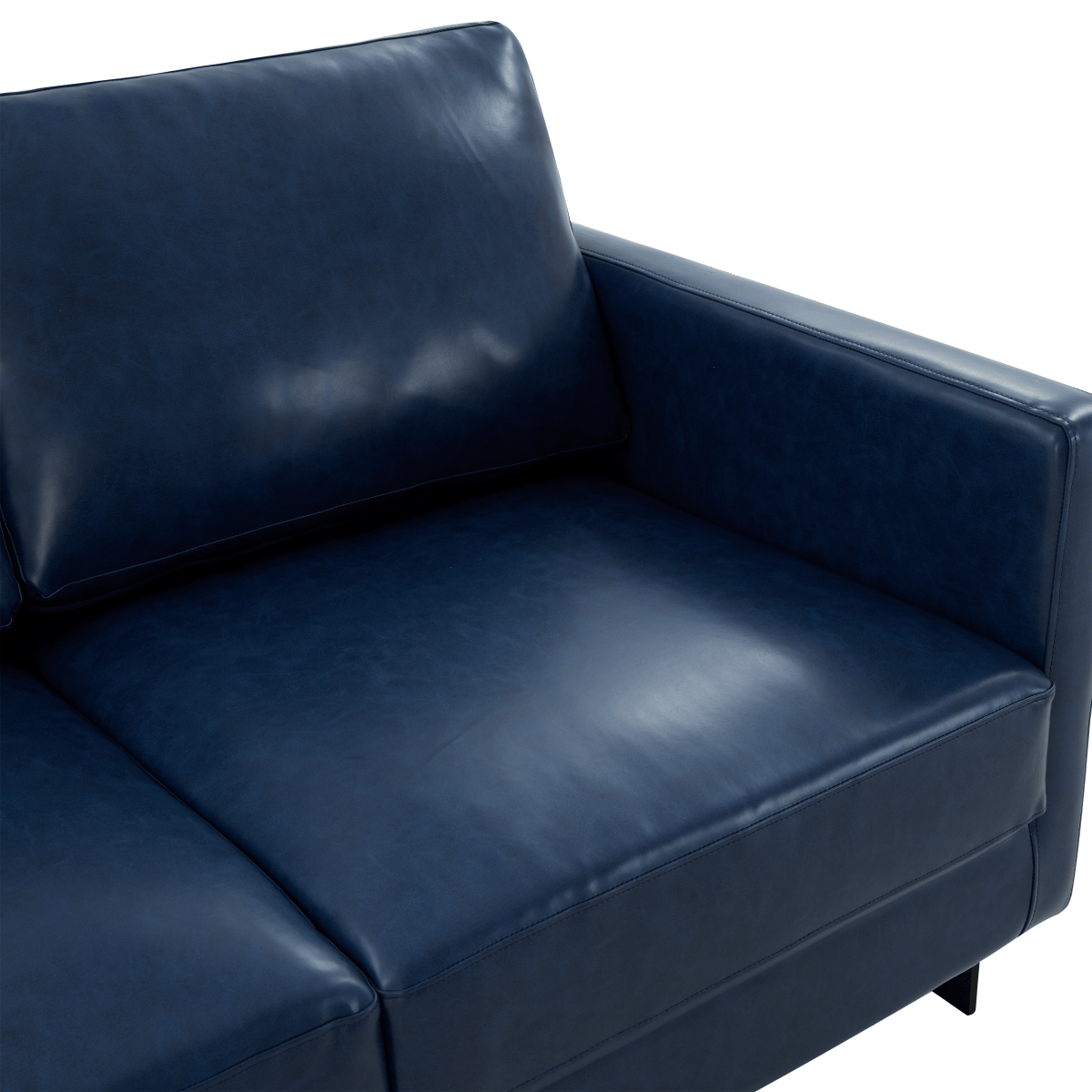Lincoln Velvet/Leather Upholstered Loveseat with Gold/Black/Silver Steel Frame & Removable Cushions
