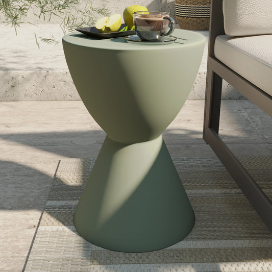 LeisureMod Loft Collection Fiberglass Outdoor Side Table