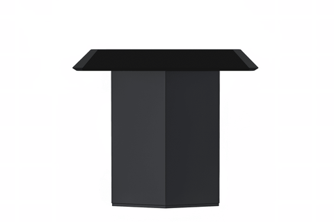 Lior Dining Table Rectangular Glass/Sintered Stone Tabletop and Black Steel Legs