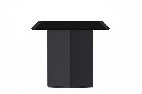 Lior Dining Table Rectangular Glass/Sintered Stone Tabletop and Black Steel Legs