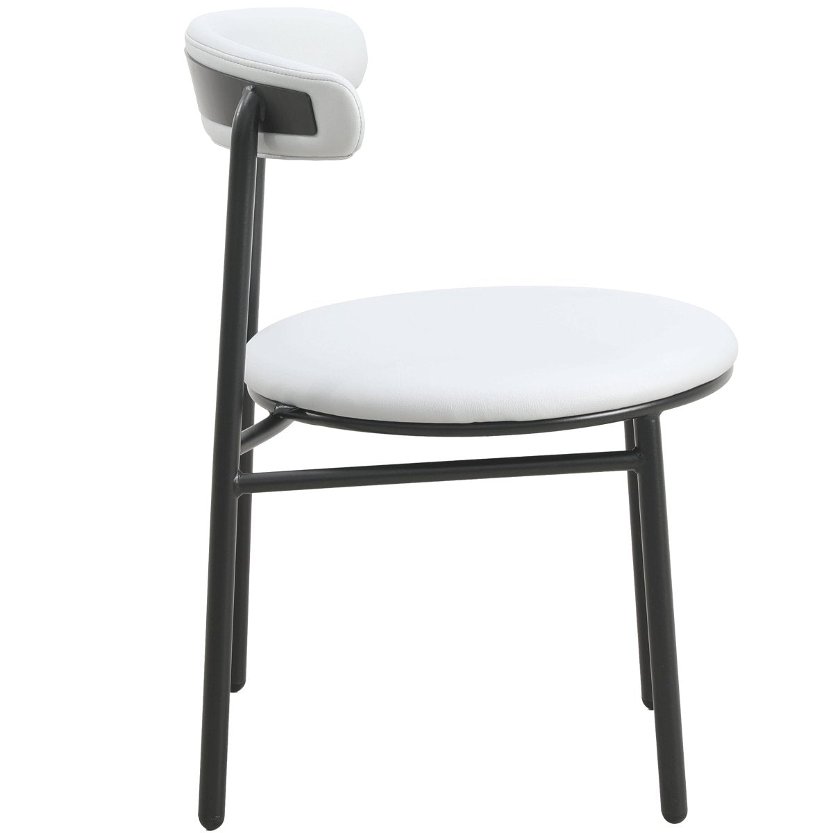 Lume Modern Dining Chair Upholstered in Polyester with Metal Legs