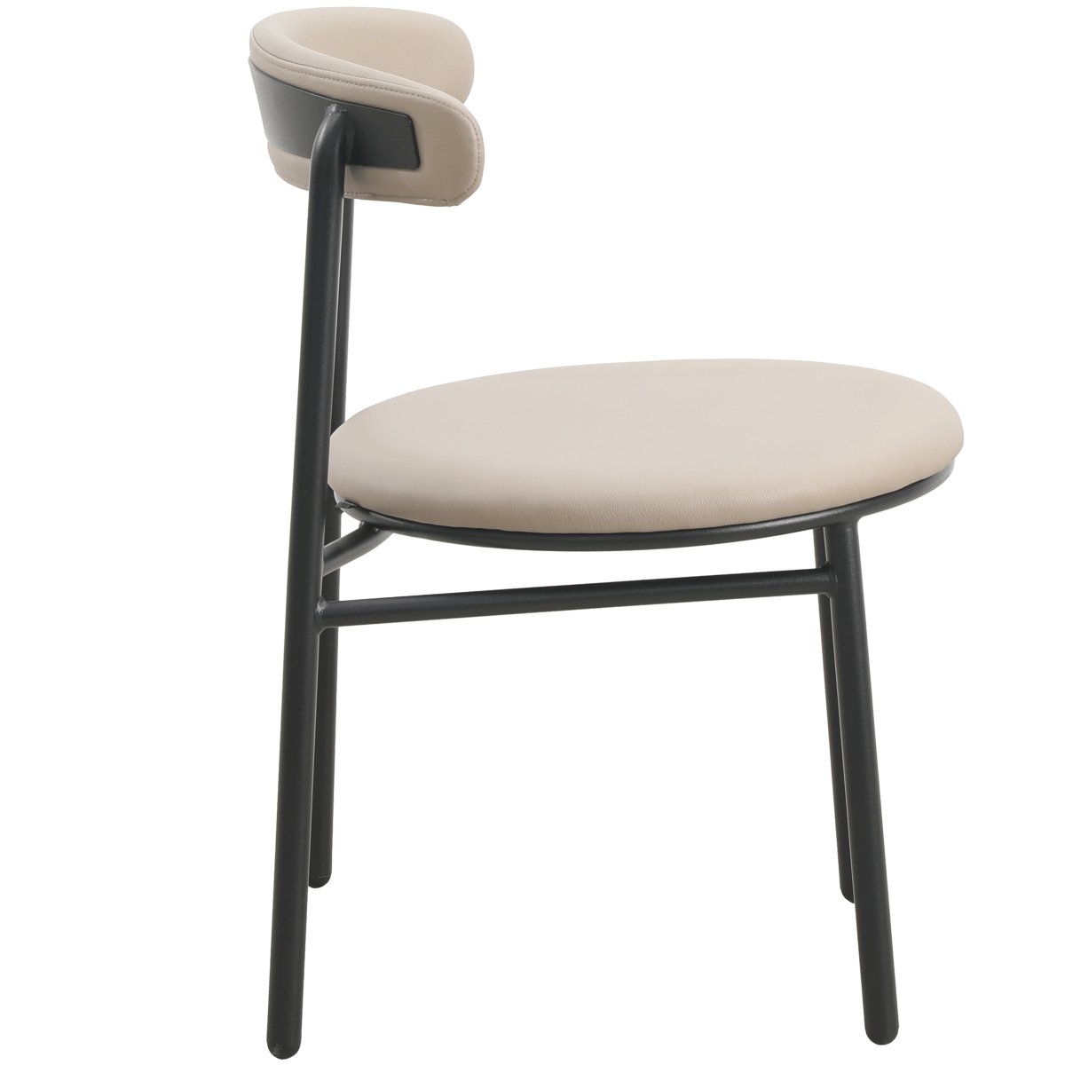 Lume Modern Dining Chair Upholstered in Polyester with Metal Legs
