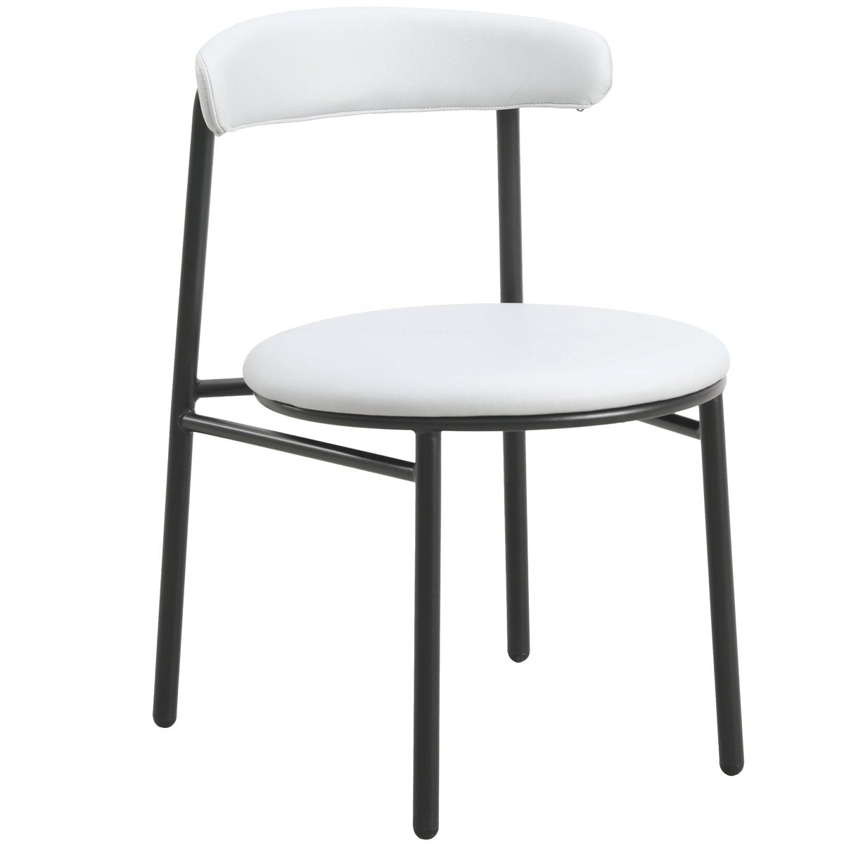 Lume Modern Dining Chair Upholstered in Polyester with Metal Legs