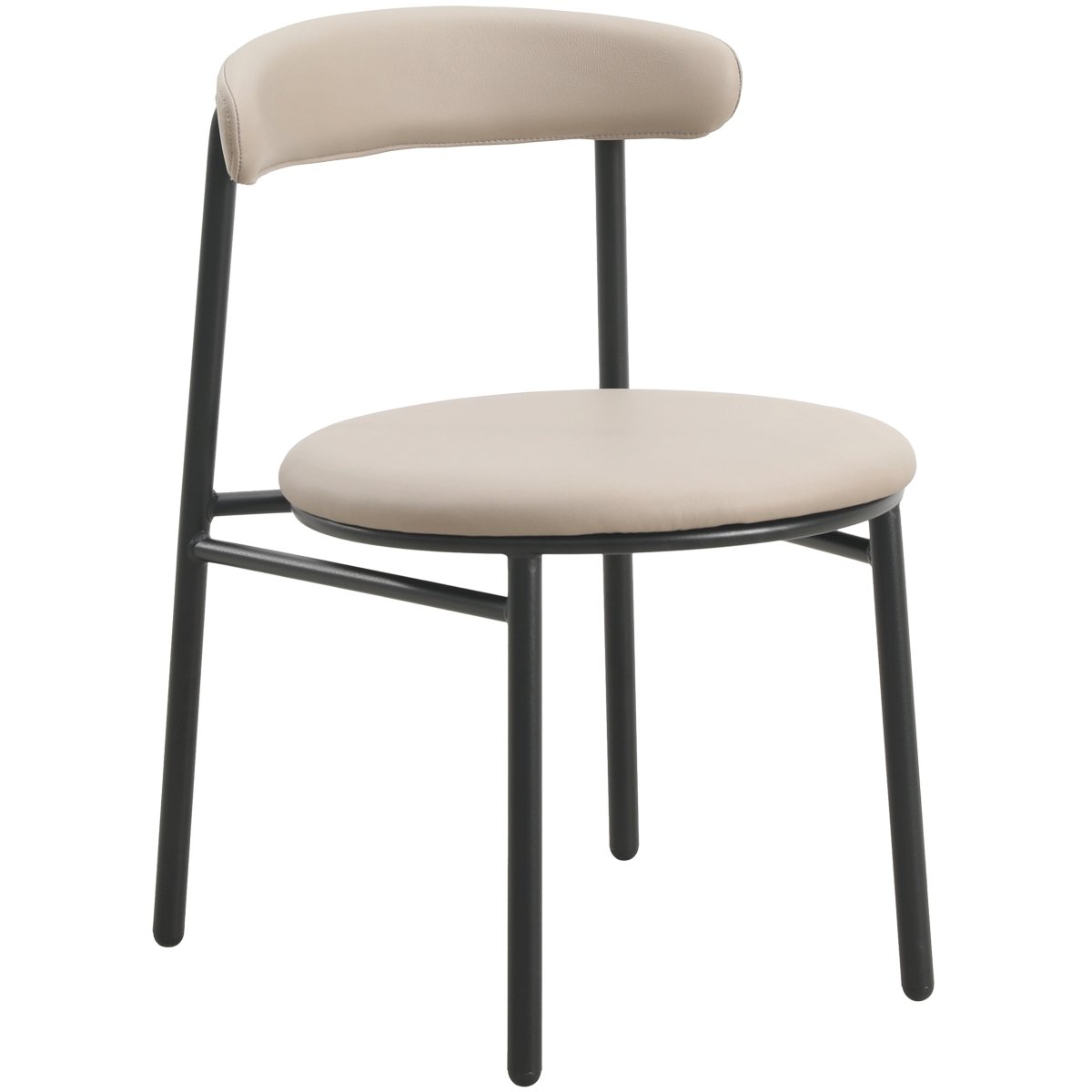 Lume Modern Dining Chair Upholstered in Polyester with Metal Legs