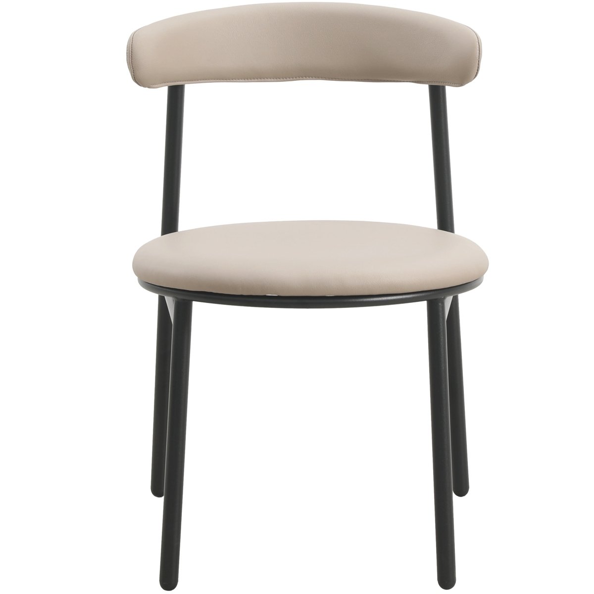 Lume Modern Dining Chair Upholstered in Polyester with Metal Legs