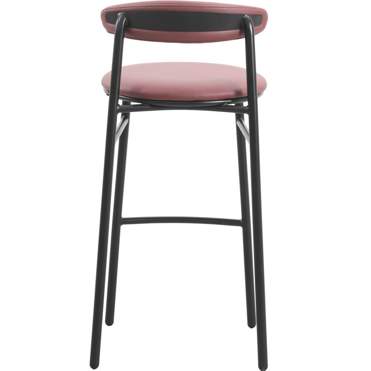 Lume Series Modern Bar Stool Upholstered in Leather Set 2