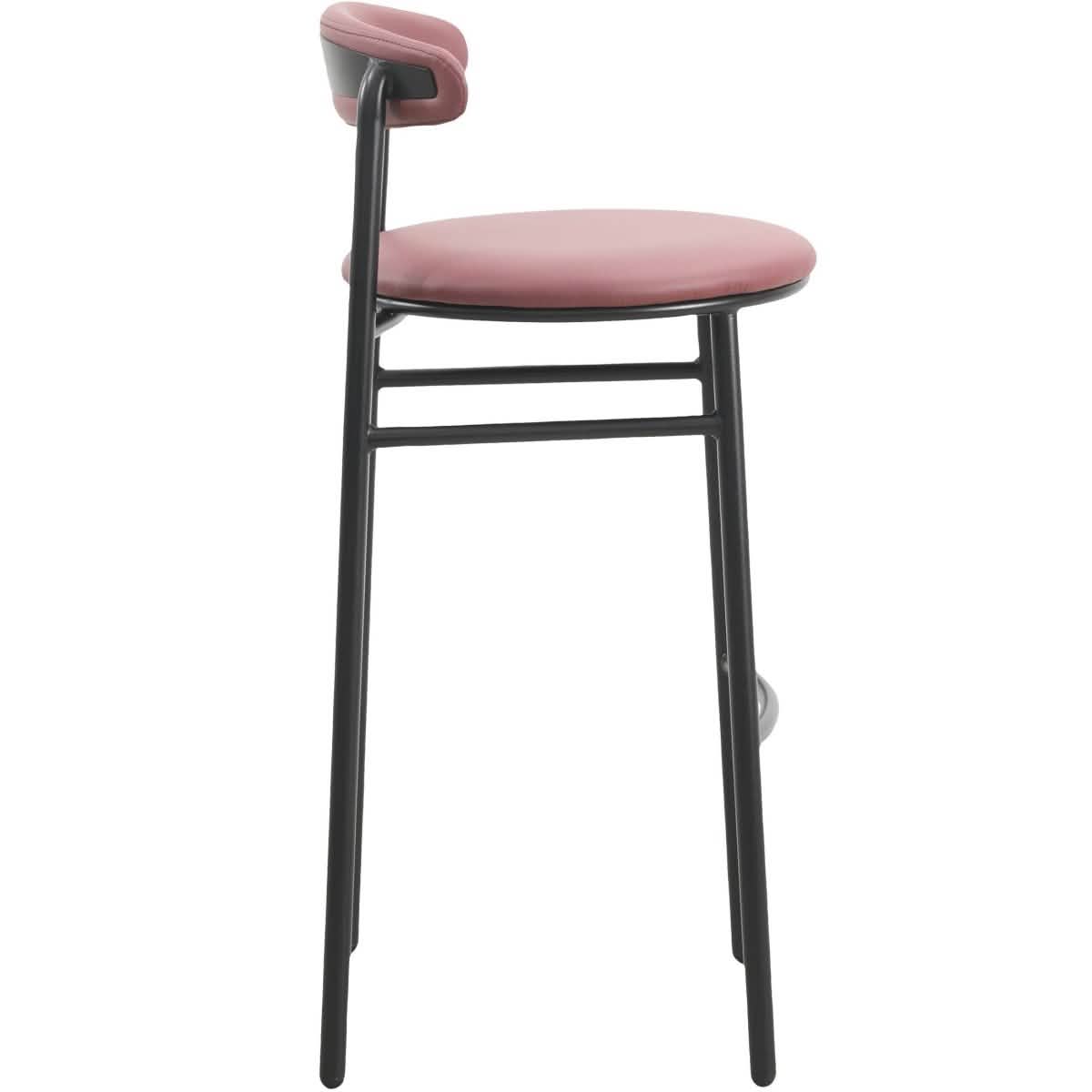 Lume Series Modern Bar Stool Upholstered in Leather Set 2