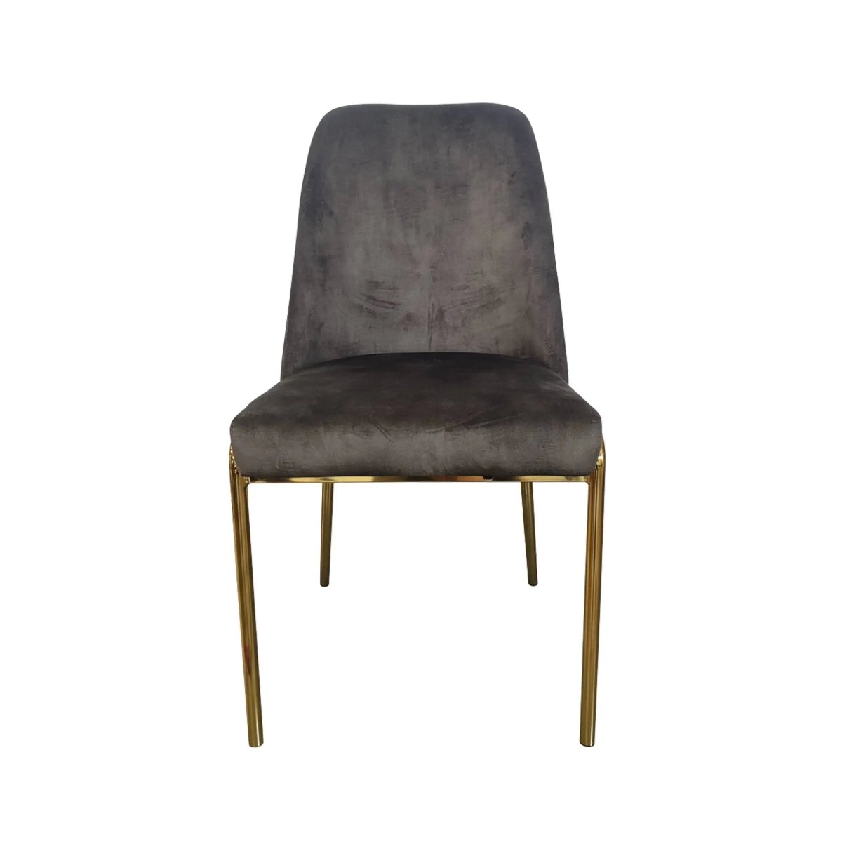 Lumen Modern Upholstered Dining Chair with Gold Steel Legs, Ergonomic Accent Chair Seaweed Green Velvet Dining Chair LeisureMod