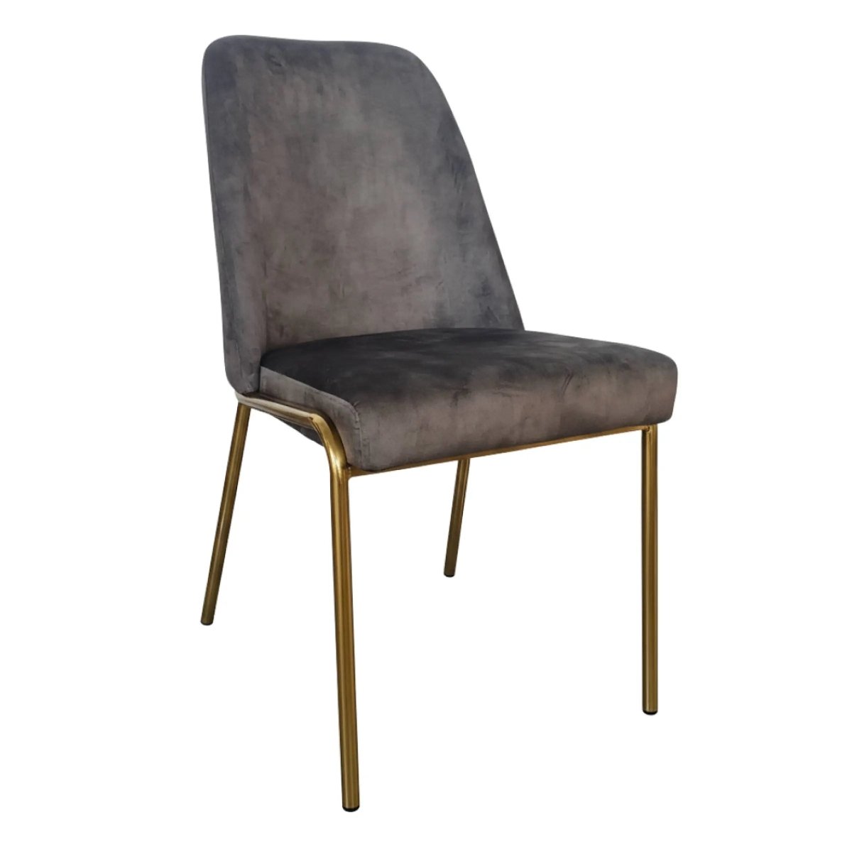 Lumen Modern Upholstered Dining Chair with Gold Steel Legs, Ergonomic Accent Chair Seaweed Green Velvet Dining Chair LeisureMod