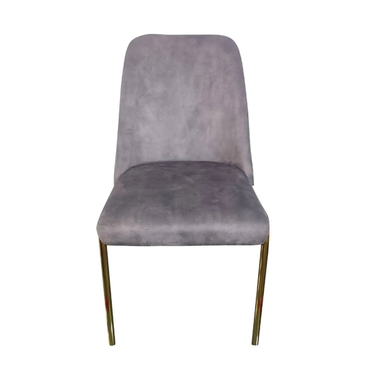 Lumen Modern Upholstered Dining Chair with Gold Steel Legs, Ergonomic Accent Chair Light Grey Velvet Dining Chair LeisureMod