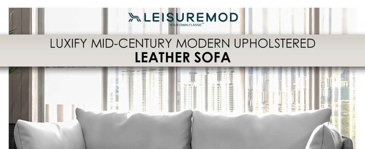 Luxify 3 - Seater Leather Sofa with Stainless Steel Legs and Removable Cushions