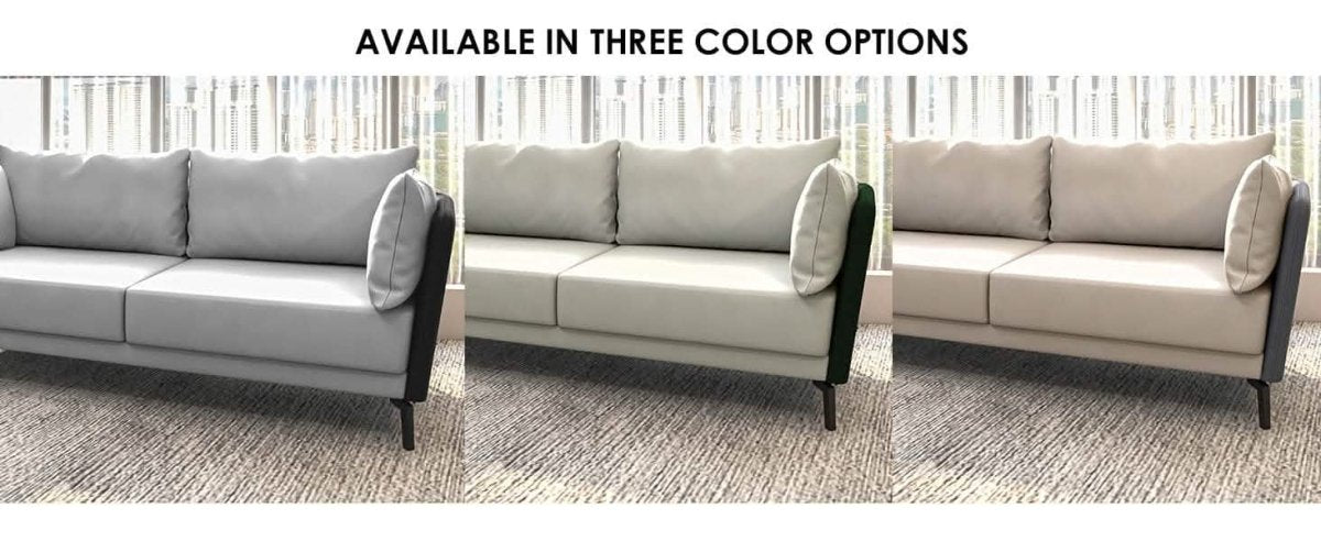 Luxify 3 - Seater Leather Sofa with Stainless Steel Legs and Removable Cushions