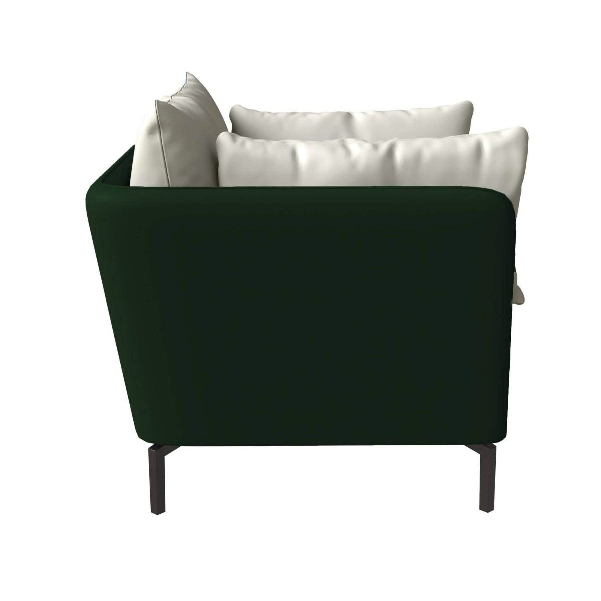 Luxify Single - Seater Leather Sofa Accent Armchair with Stainless Steel Legs and Removable Cushions