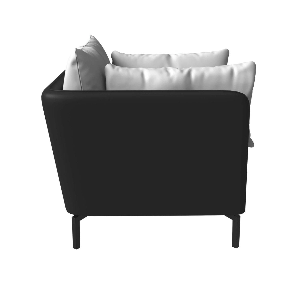Luxify Single - Seater Leather Sofa Accent Armchair with Stainless Steel Legs and Removable Cushions