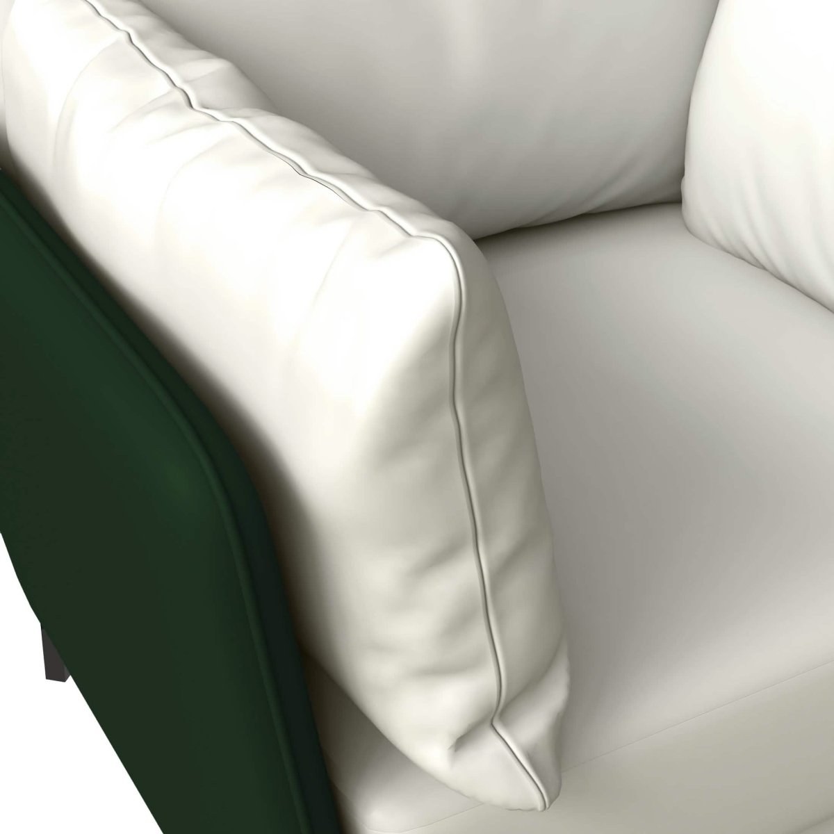 Luxify Single - Seater Leather Sofa Accent Armchair with Stainless Steel Legs and Removable Cushions