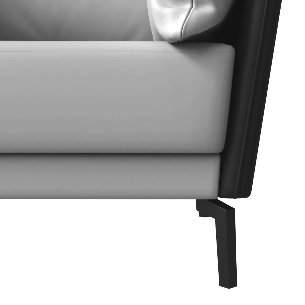 Luxify Single - Seater Leather Sofa Accent Armchair with Stainless Steel Legs and Removable Cushions