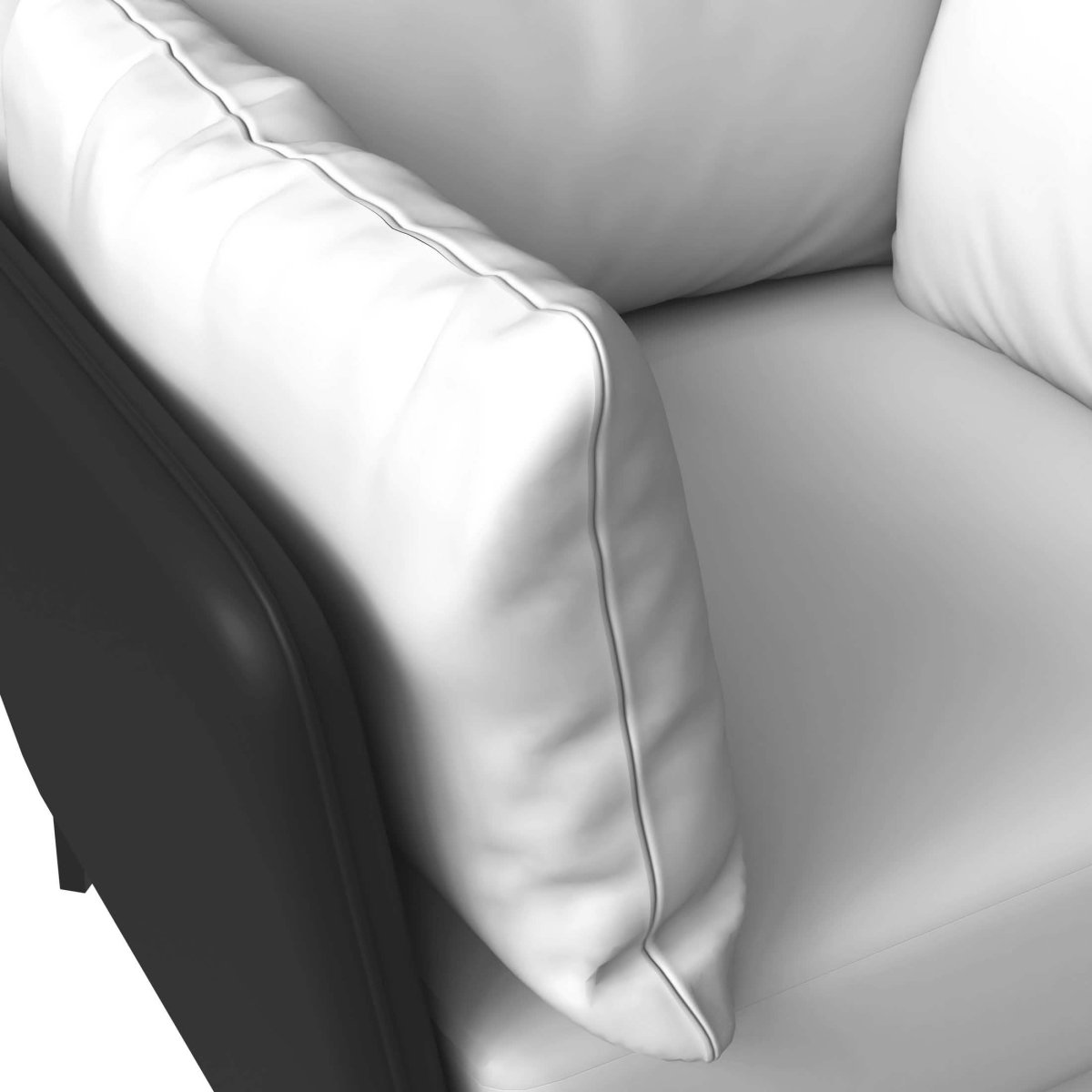 Luxify Single - Seater Leather Sofa Accent Armchair with Stainless Steel Legs and Removable Cushions