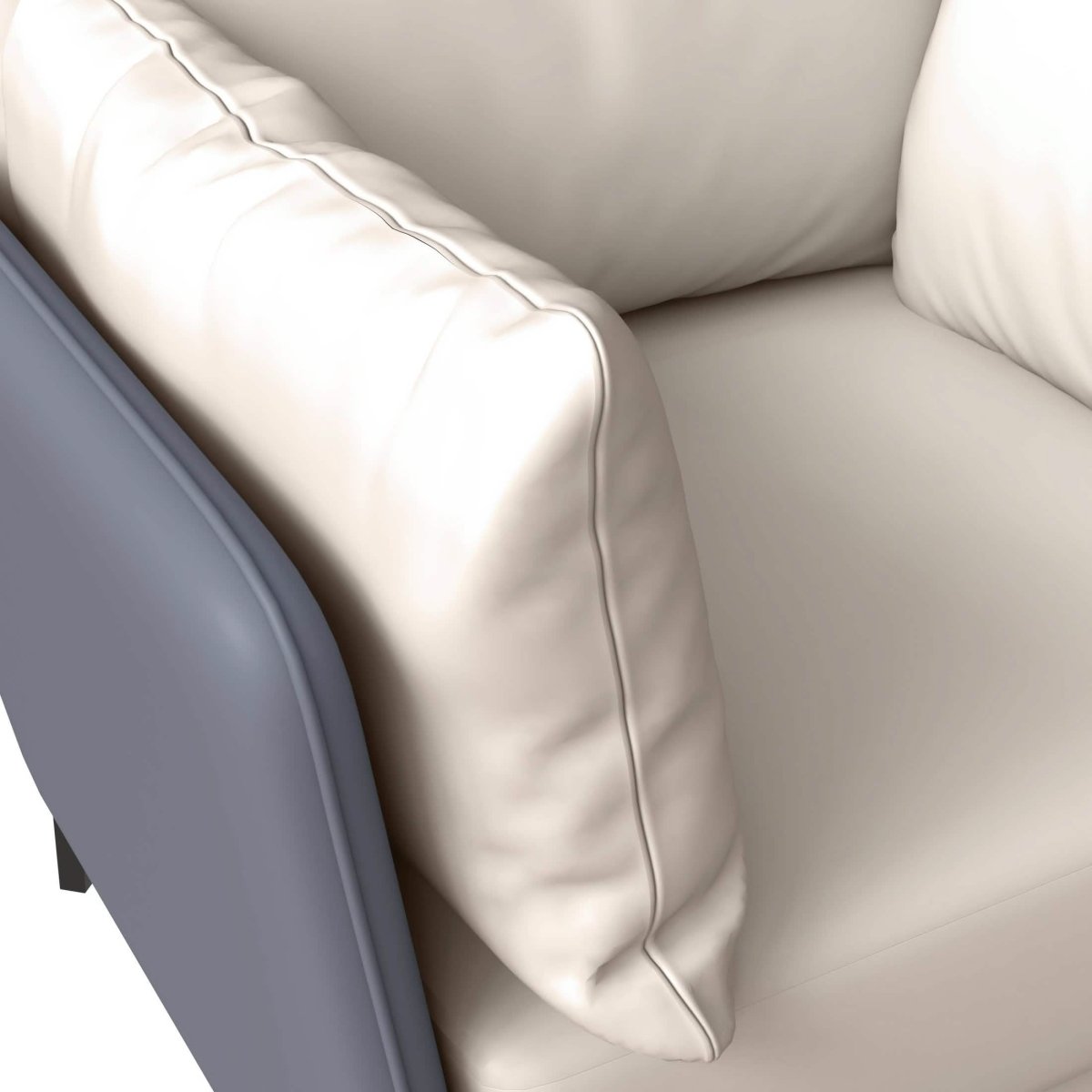Luxify Single - Seater Leather Sofa Accent Armchair with Stainless Steel Legs and Removable Cushions