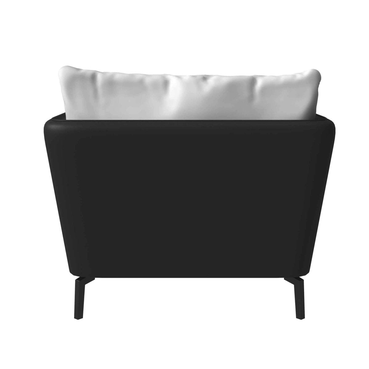 Luxify Single - Seater Leather Sofa Accent Armchair with Stainless Steel Legs and Removable Cushions