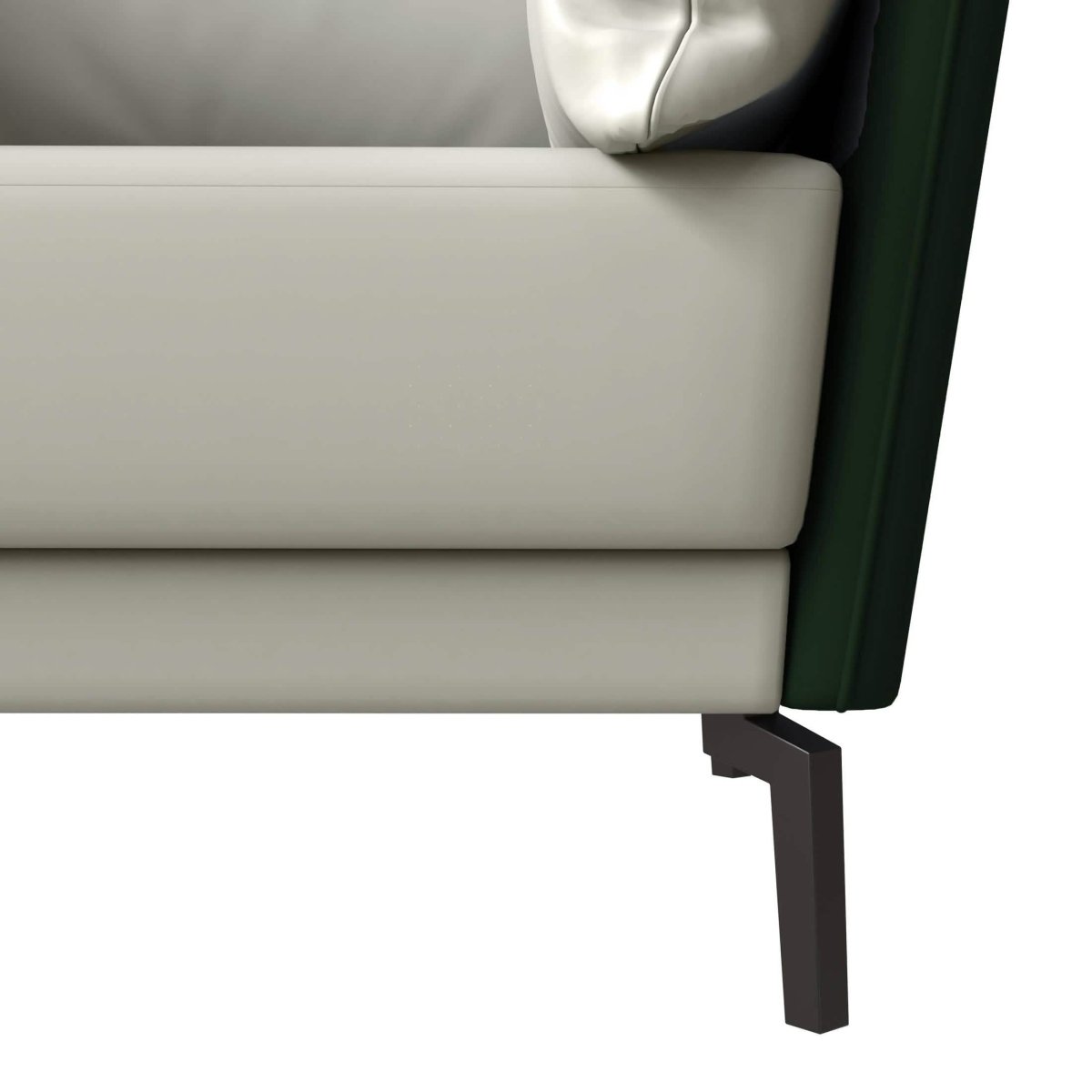 Luxify Single - Seater Leather Sofa Accent Armchair with Stainless Steel Legs and Removable Cushions