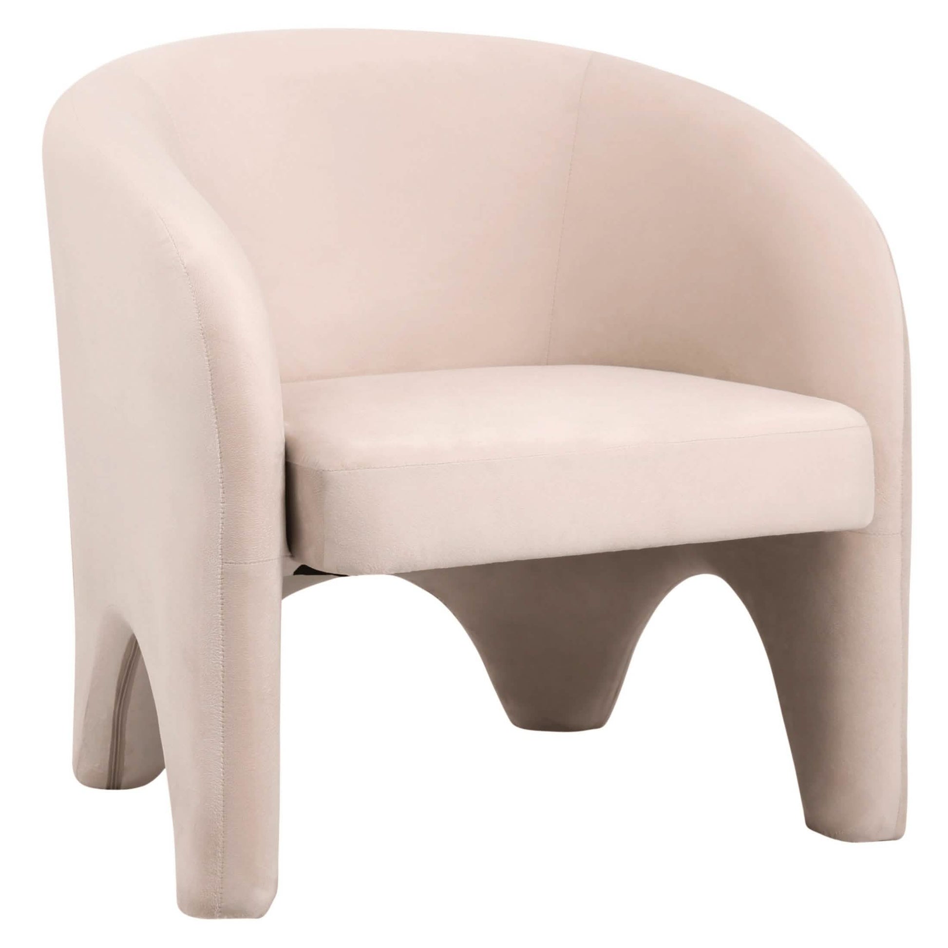 Lylo Accent Arm Chair Upholstered in Boucle/Velvet with Barrel Back Design
