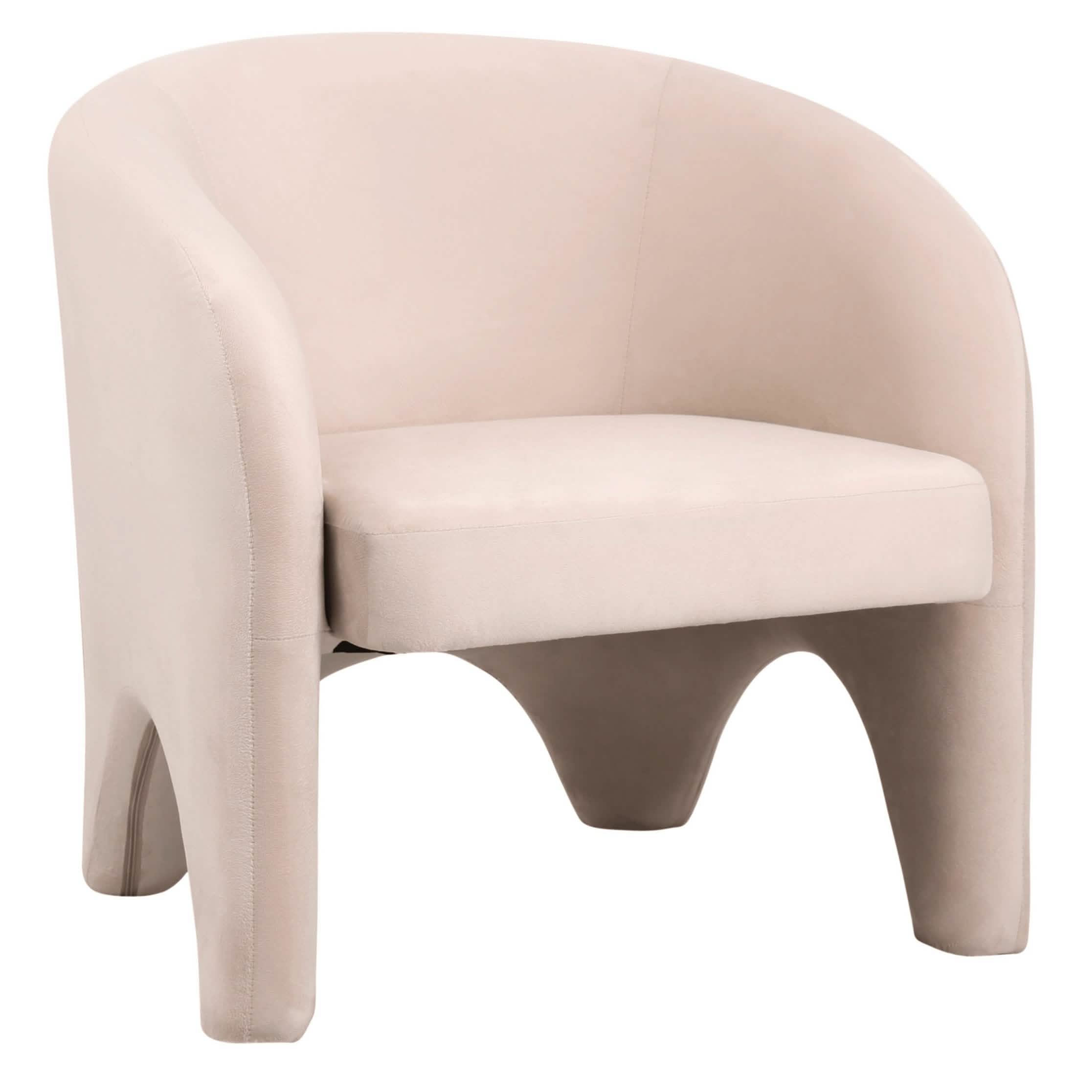 Lylo Accent Arm Chair Upholstered in Boucle/Velvet with Barrel Back Design