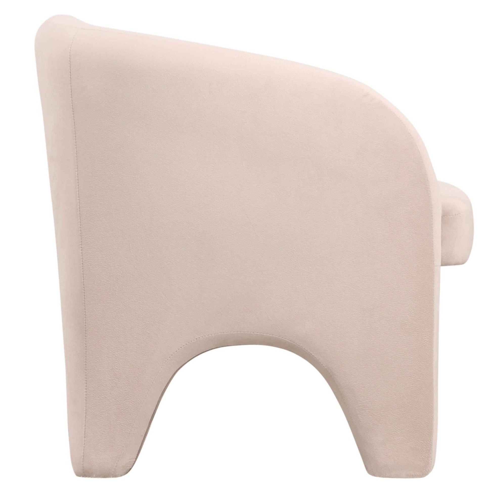 Lylo Accent Arm Chair Upholstered in Boucle/Velvet with Barrel Back Design