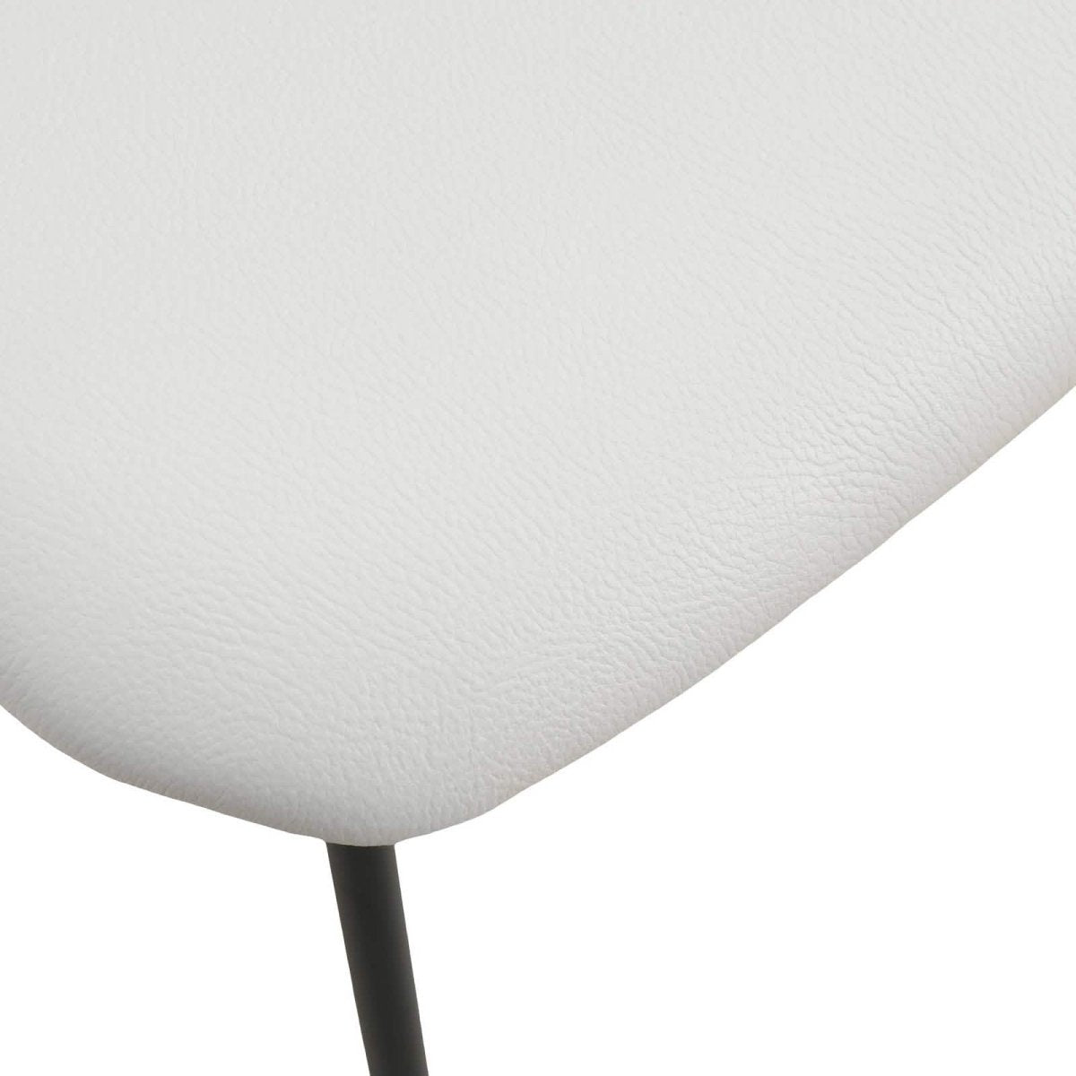 Lyra Leather Dining Chair with a Beech Wood Curved Back and Iron Legs