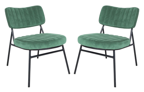 Marilane Velvet Accent Chair With Metal Frame Set of 2