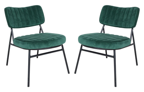 Marilane Velvet Accent Chair With Metal Frame Set of 2