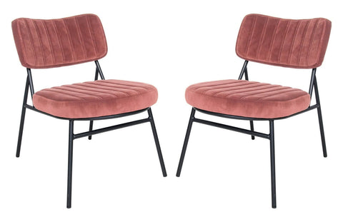 Marilane Velvet Accent Chair With Metal Frame Set of 2
