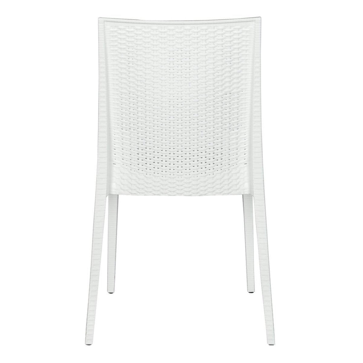 Mace Mid-Century 5-Piece Outdoor Dining Set White Dining Set Leisuremod
