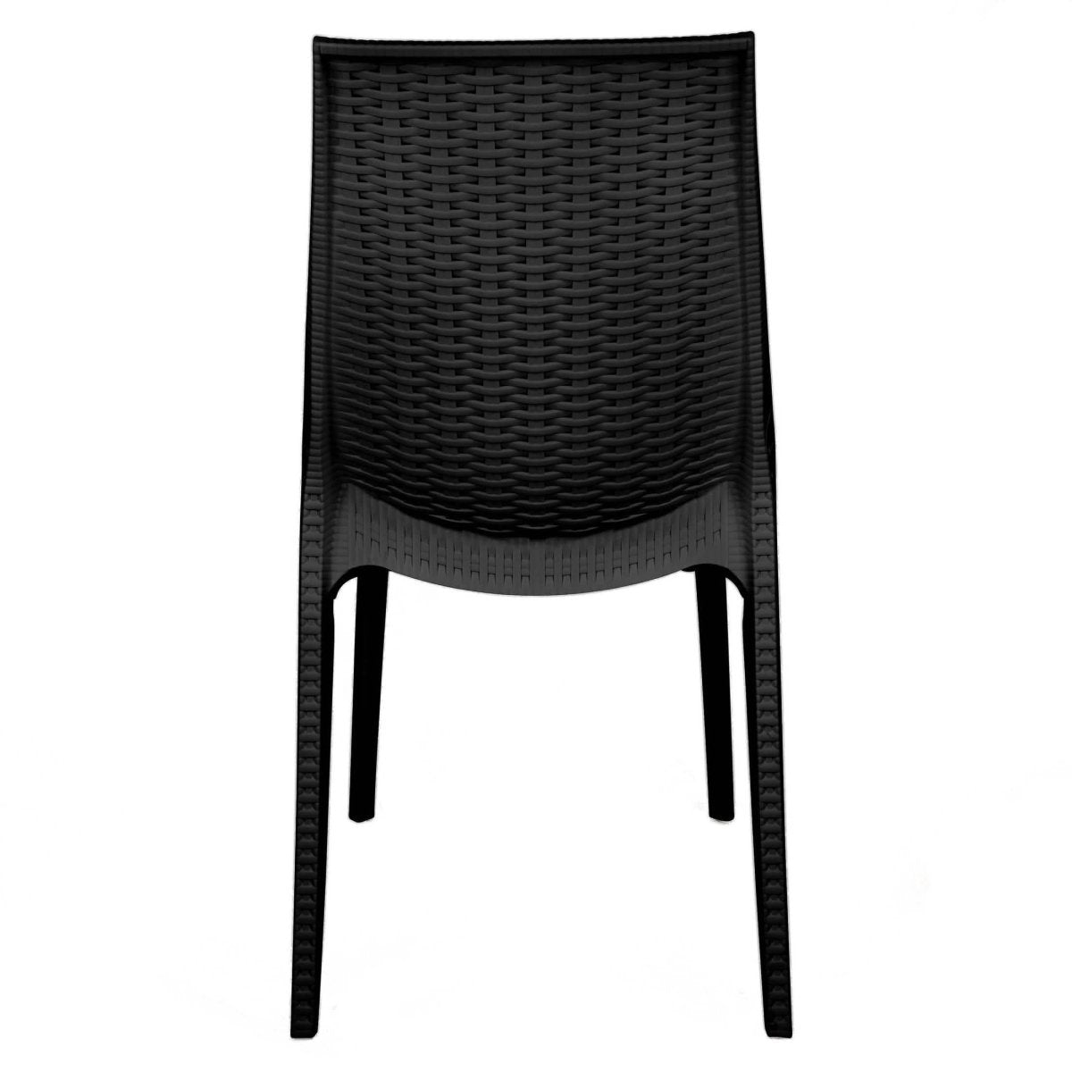 Mace Mid-Century 7-Piece Outdoor Dining Set: 4 Side Chairs & 2 Armchairs White and Brown Dining Set Leisuremod