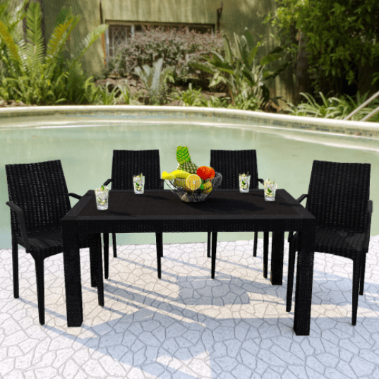 Mace Weave Design Square/Rectangular Dining Table in Polypropylene Plastic