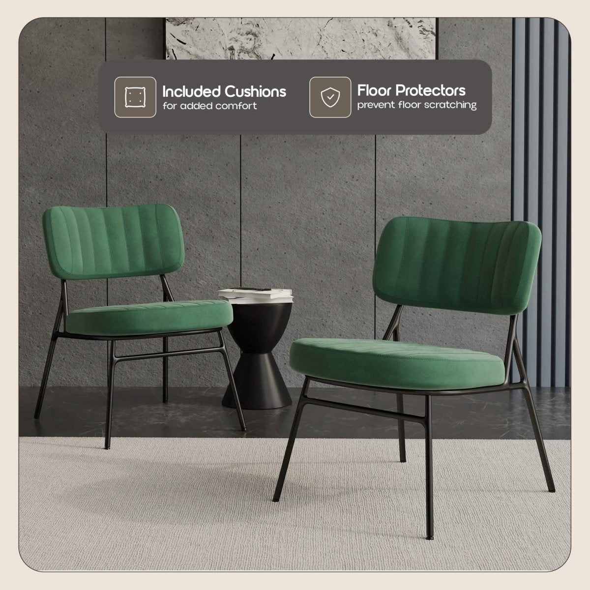 Marilane Upholstered Velvet Accent Chair With Metal Frame