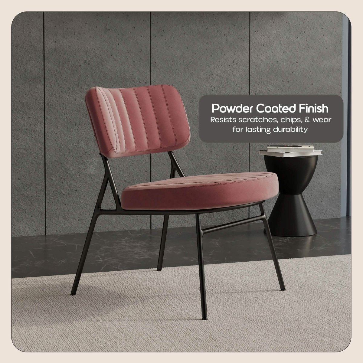 Marilane Upholstered Velvet Accent Chair With Metal Frame