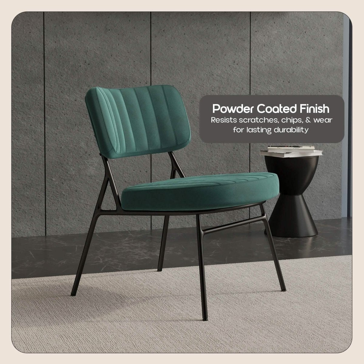 Marilane Upholstered Velvet Accent Chair With Metal Frame