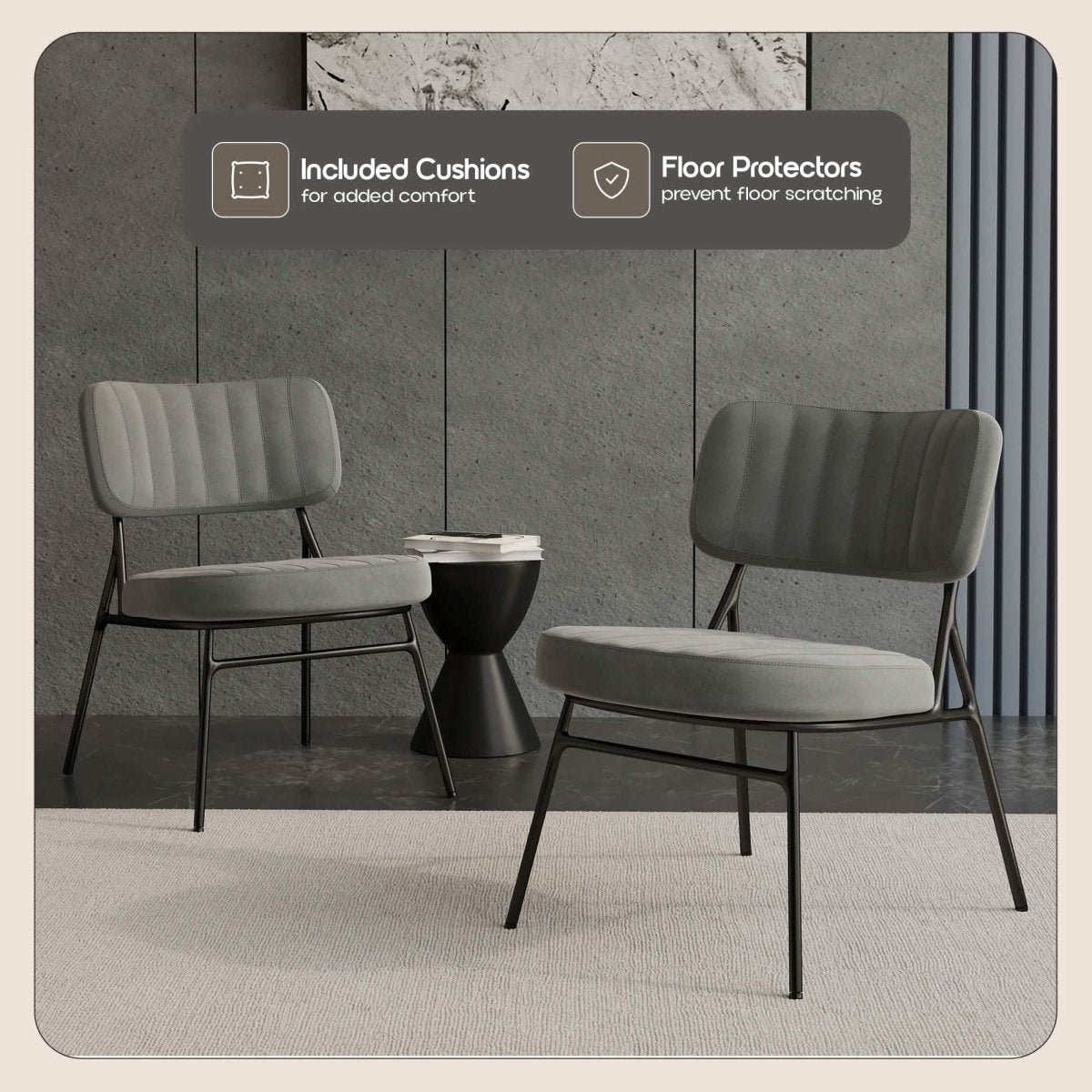 Marilane Upholstered Velvet Accent Chair With Metal Frame