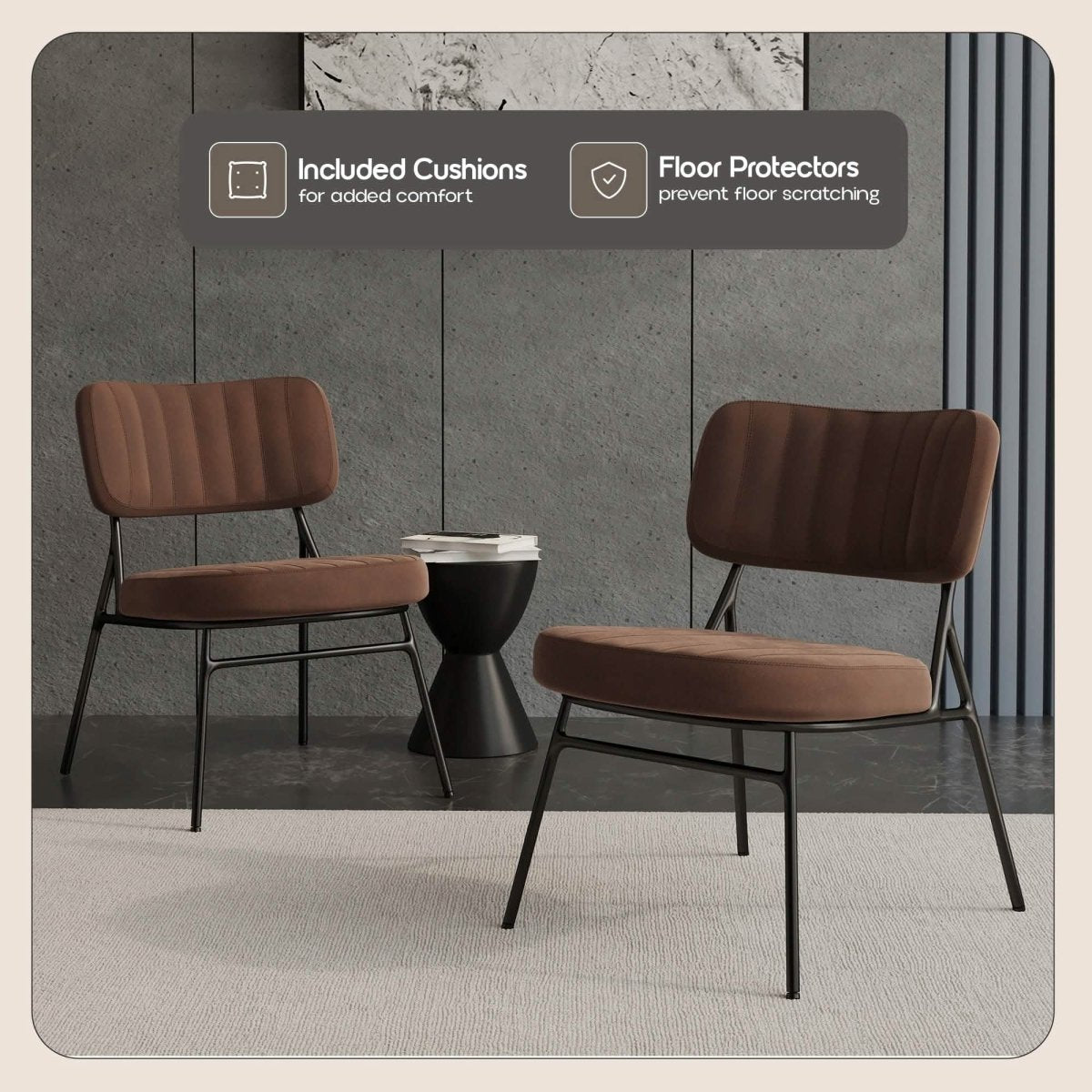 Marilane Upholstered Velvet Accent Chair With Metal Frame