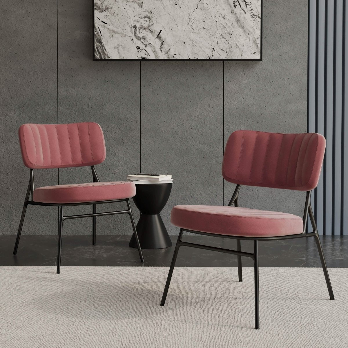 Marilane Upholstered Velvet Accent Chair With Metal Frame