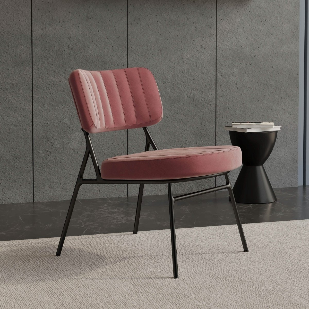 Marilane Upholstered Velvet Accent Chair With Metal Frame