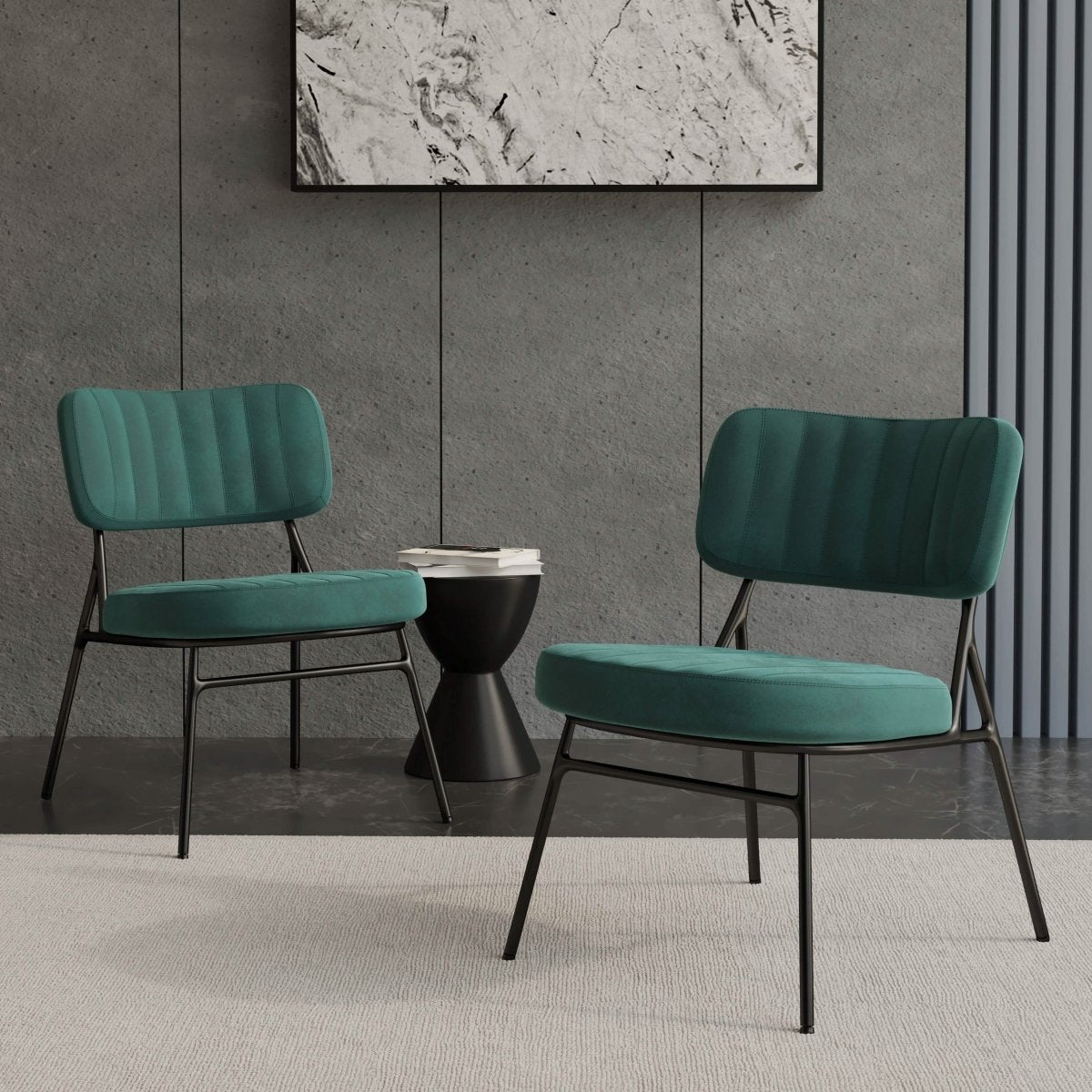 Marilane Upholstered Velvet Accent Chair With Metal Frame