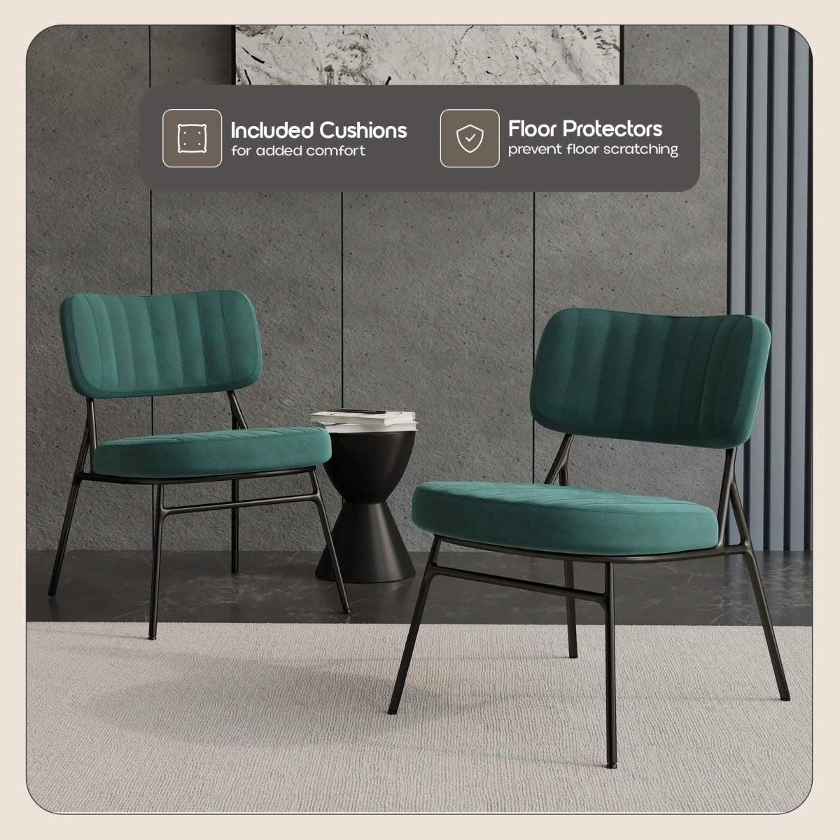Marilane Upholstered Velvet Accent Chair With Metal Frame