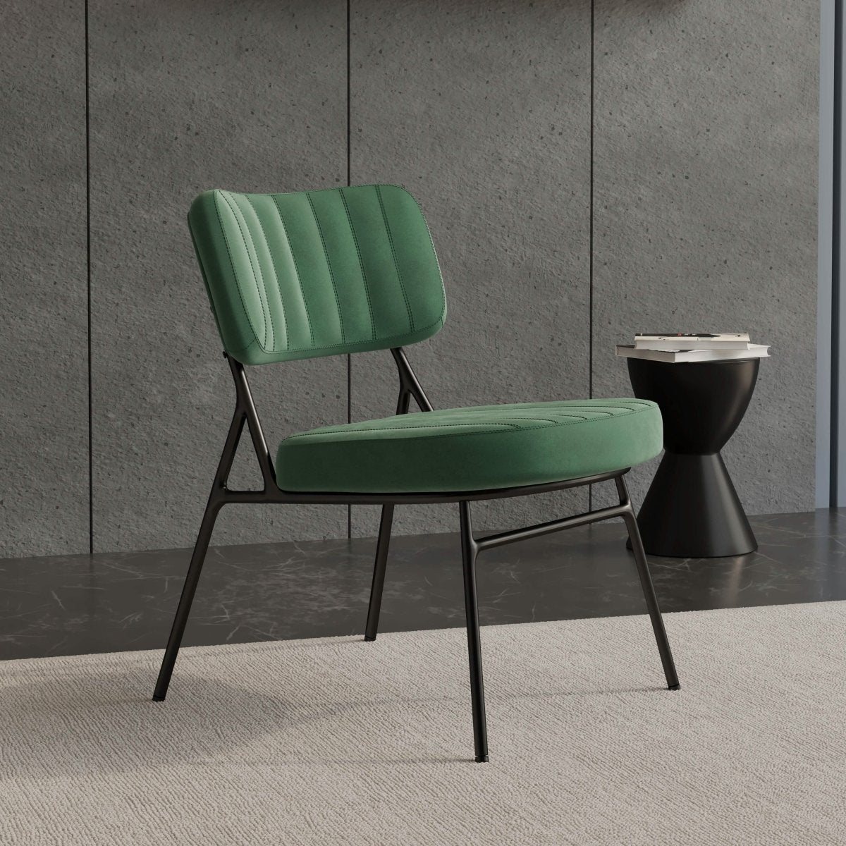 Marilane Upholstered Velvet Accent Chair With Metal Frame