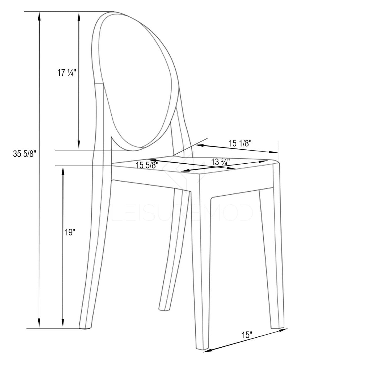 Marion Modern Transparent Acrylic Dining Chair, Set of 2