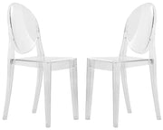 Marion Modern Transparent Acrylic Dining Chair, Set of 2