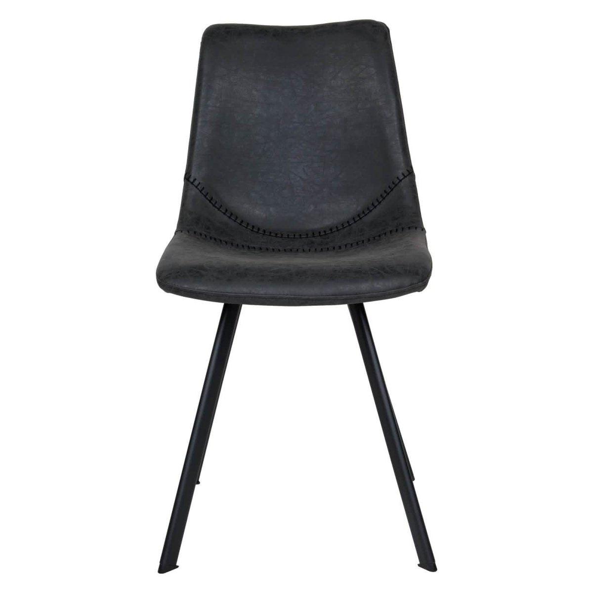 Markley Leather Dining Chair With Black/Gold Metal Legs Black Black Dining Chair Leisuremod