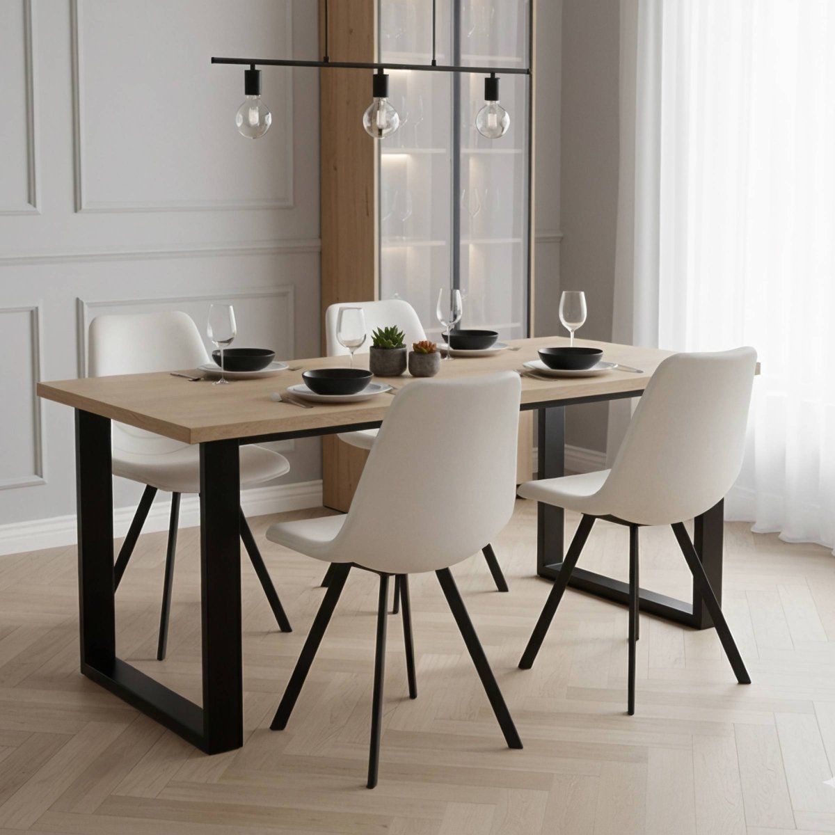 Markley Leather Dining Chair With Black/Gold Metal Legs Black Cream Dining Chair Leisuremod